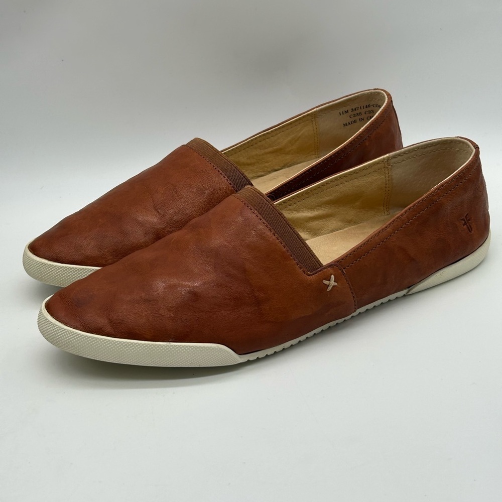 Frye Melanie Slip-On Flats Brown Size 11M Soft Leather Casual Shoes New With Box - Picture 4 of 11